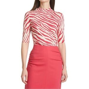 Hugo Boss Women’s Fabannna Zebra Virgin Wool Sweater-Barberry Fantasy In Size M